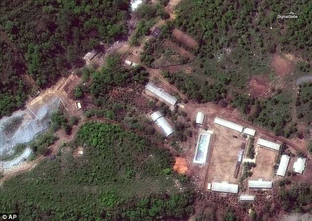 A satellite image provided by DigitalGlobe shows the Punggye-ri