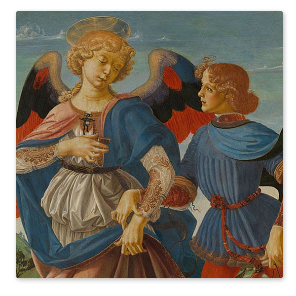 Detail from the Workshop of Andrea del Verrocchio, 'Tobias and the Angel', about 1470-5 © The National Gallery, London