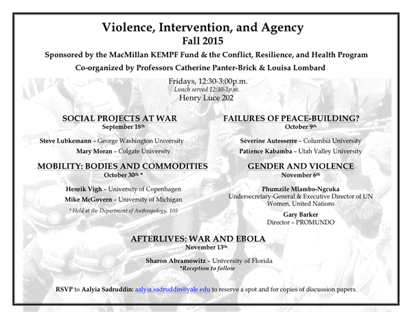 Violence, Intervention, and Agency Colloquium