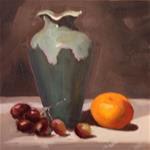 Tangerine, Vase and Grapes - Posted on Friday, January 9, 2015 by Jane Frederick