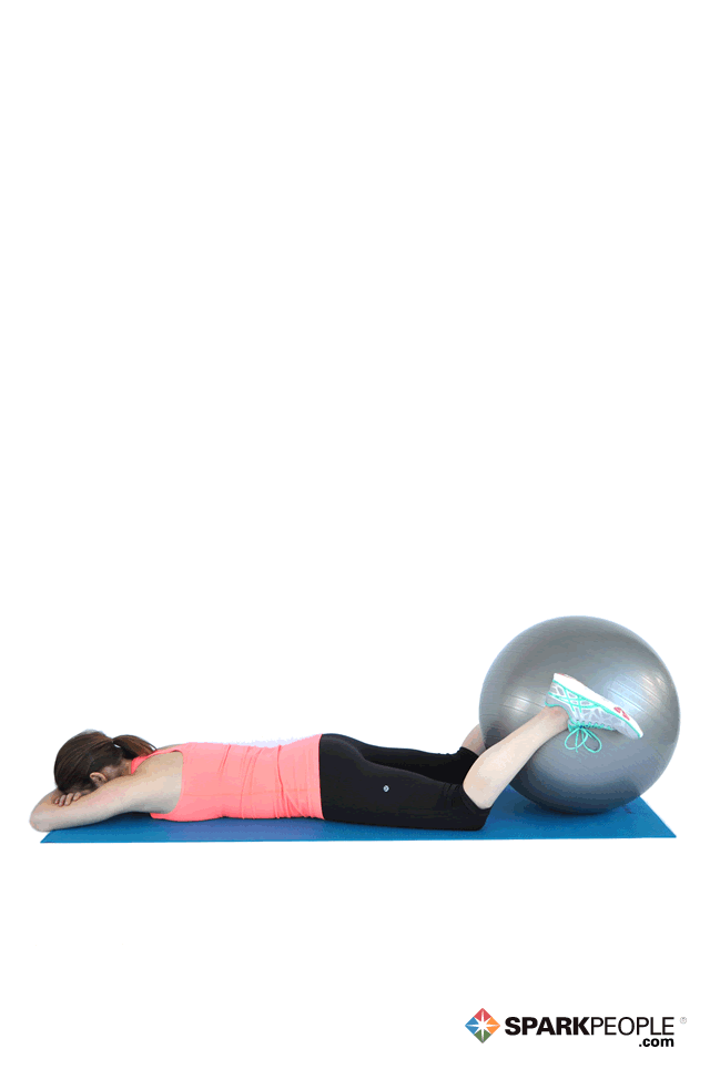 Medicine Ball Exercises Lying-Hamstring-Curls-with-Ball