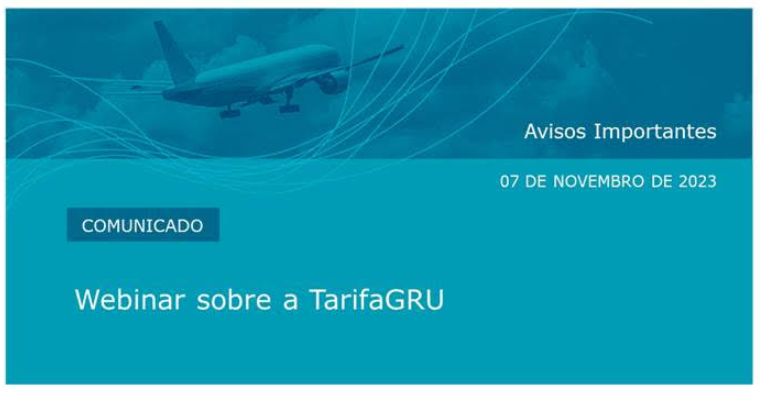 COMUNICADO WEBINAR SOBRE A TARIFAÇAÕ