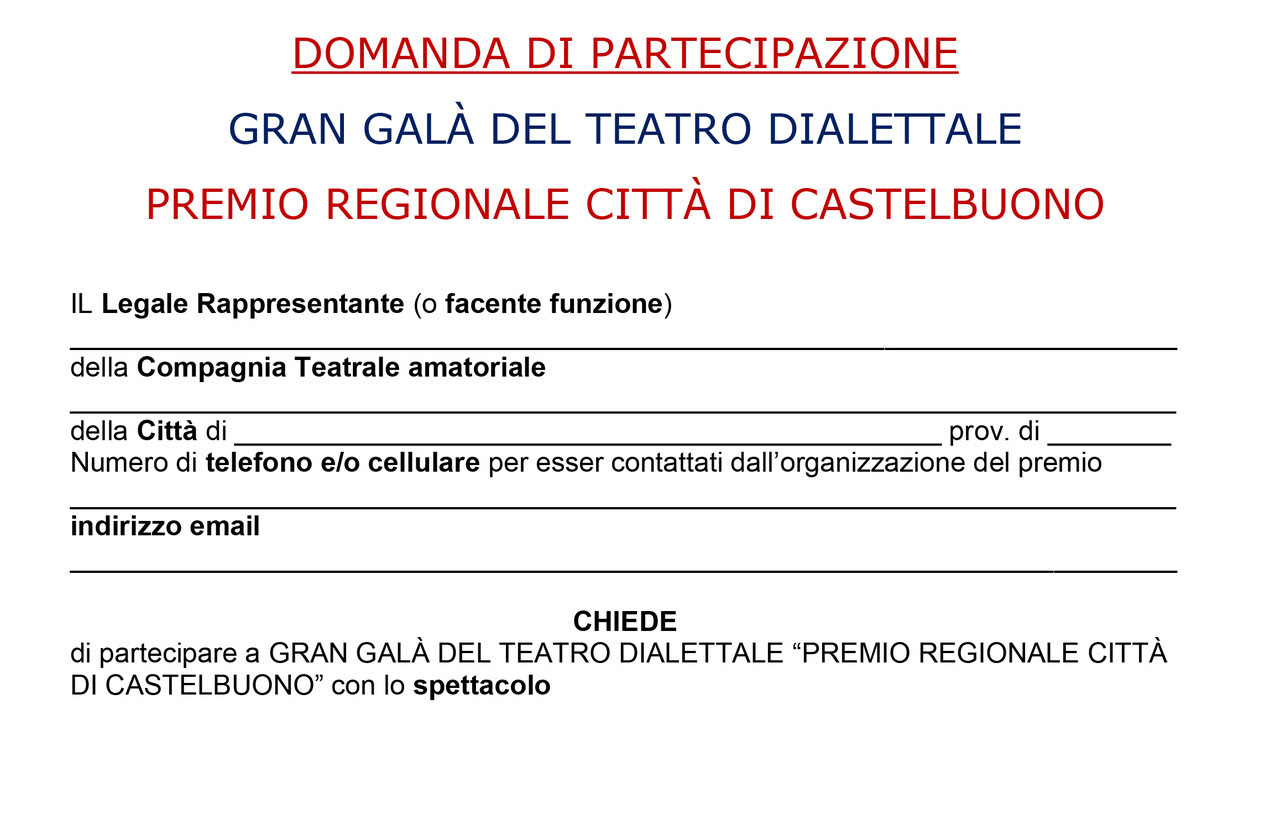 Domanda di partecipazione