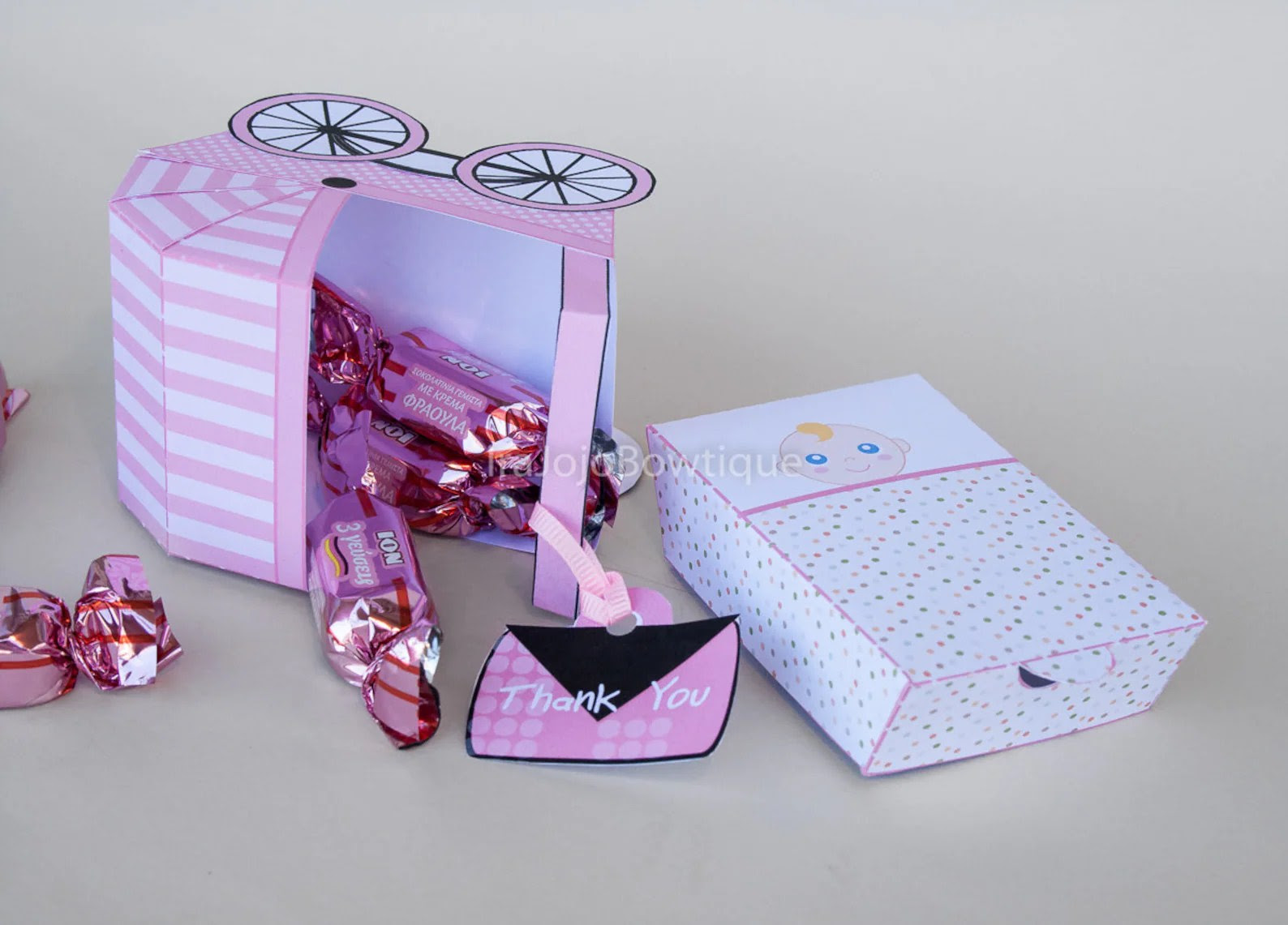 Baby Carriage Favor Box Pink Baby pushchair Favor Box Etsy