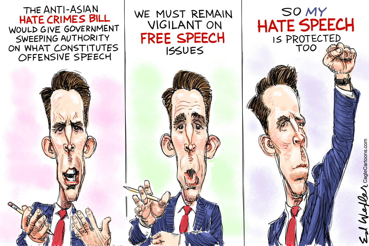 Senator Hawley uses racist hate speech for political purposes.