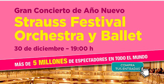 Gran Concierto de Año Nuevo. Strauss Festival Orchestra y Ballet. 30 Diciembre 19H