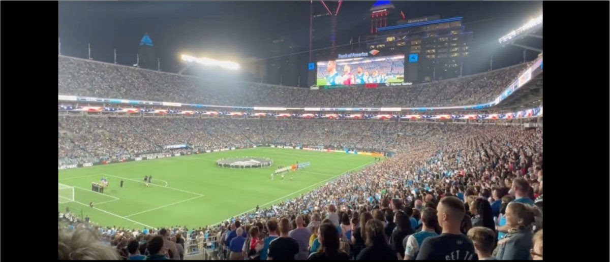 MLS Fans Loudly Sing The National Anthem After The Mic Goes Out Before The Charlotte FC/LA Galaxy Game