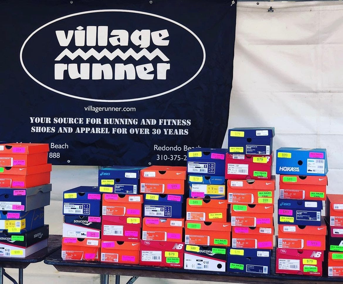 Sale shoes from Village Runner at the Redondo Beach Super Bowl Race Expo.