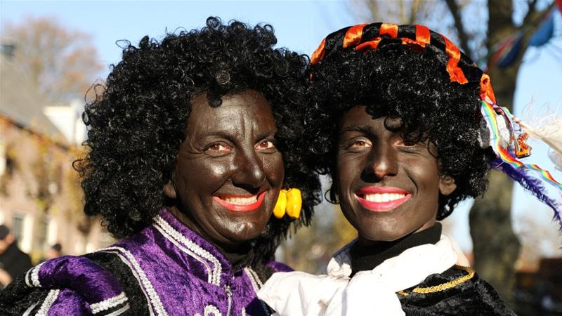 This year, Sinterklaas' arrival on November 17 was greeted by protests against Black Pete in 18 cities across the Netherlands [Eva Plevier/[Reuters]
