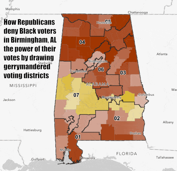 Alabama Republicans gerrymander maps to deny Black voters their power
