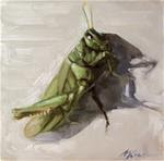 Grasshopper - Oil on Gessobord Panel by Margot King - Posted on Thursday, December 4, 2014 by Margot King