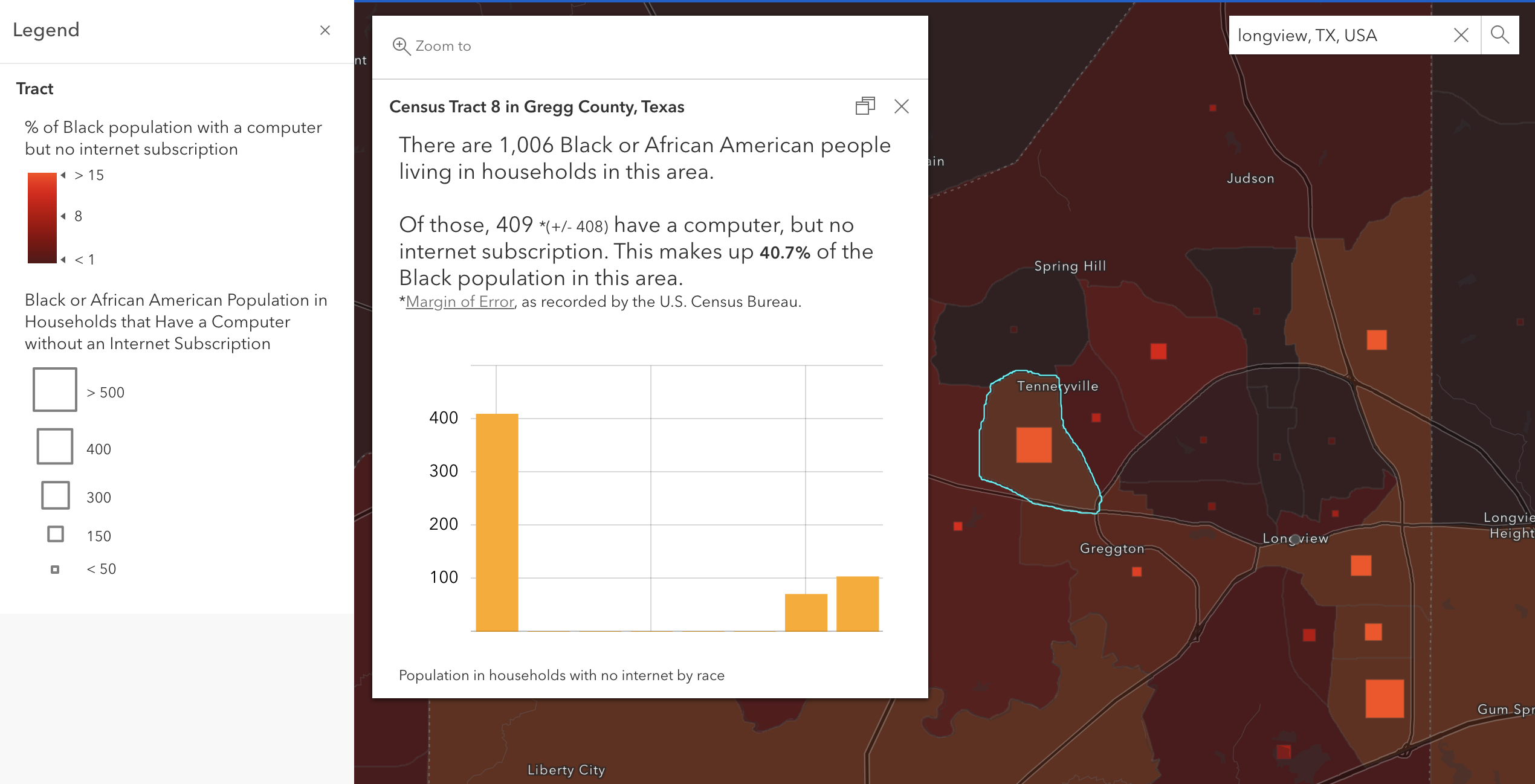 Black residents of Tenneryville, TX do not have internet access