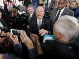 Democratic presidential candidate and former New York City Mayor Michael Bloomberg greets supporters after speaking at a campaign event in Raleigh, N.C., Thursday, Feb. 13, 2020. (AP Photo/Gerald Herbert)