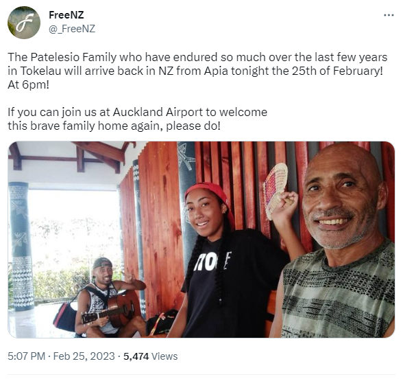 A tweet from FreeNZ urging people to come to the airport