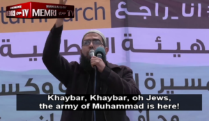 Gaza: Muslim cleric at “Return March” screams jihad chant vowing new genocide of Jews