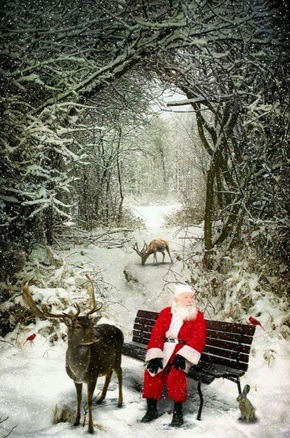 Christmas-Santa-Park-Bench