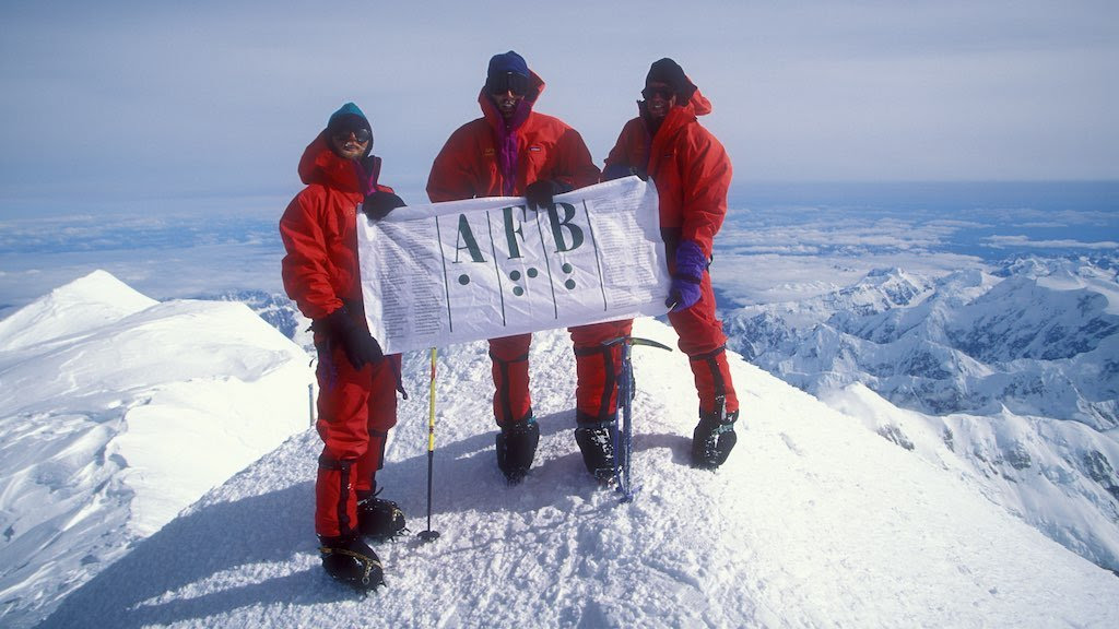 Jeff Evans, Erik, and Sam Bridgeham - Summit of Denali, 1995