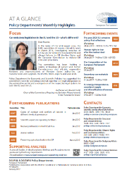 Monthly Highlights January 2017 edition © European Union (2017) - European Parliament Image of the cover page of the Monthly Highlights, January 2017 issue, including text and a photo of the Chair of EMIS committee