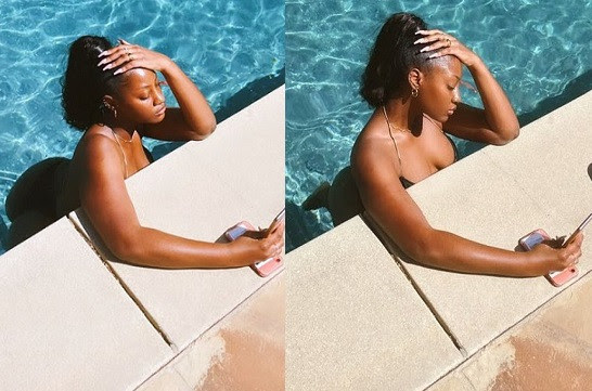 Singer, Tems shares sexy new photos of herself in a pool