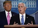 Vice President Mike Pence speaks as President Donald Trump listens during a news conference about the coronavirus in the Brady Press Briefing Room of the White House, Wednesday, Feb. 26, 2020, in Washington. (AP Photo/Evan Vucci) **FILE**