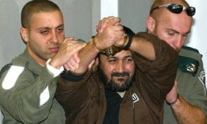 Marwan Barghouti in court in Tel Aviv, Israel, in 2003