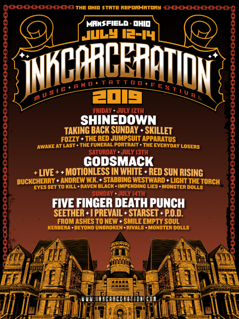 INKCARCERATION Music and Tattoo Festival Reveals Daily Set Times and