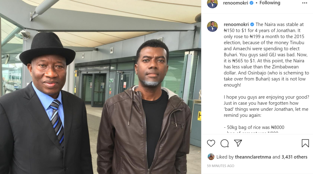 The Naira was stable at N150 to  for 4 years of Jonathan, now the Naira has less value than the Zimbabwean dollar - Reno Omokri 