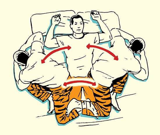 rotational sit up stretch morning stretching routine illustration