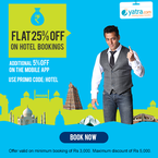 Flat 25% OFF on Hotel Booking