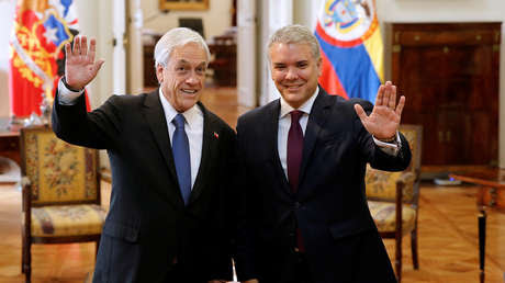 Los presidentes de Chile, Sebastián Piñera, y Colombia, Iván Duque, en Santiago, 21 de marzo de 2019