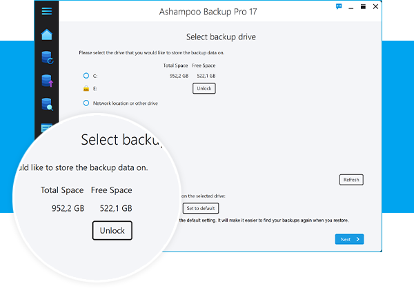 Ashampoo Backup PRO 17 Interface