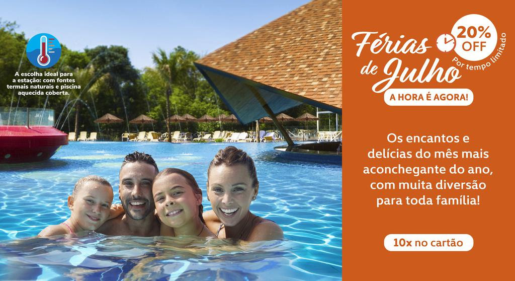 Férias de julho com 20% de desconto no Recanto Cataratas (Divulgação)