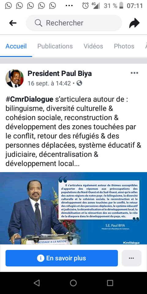 Dialogue national de Paul Biya