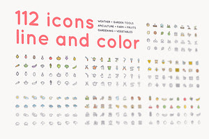 112 icons /farm/gardening/apiculture