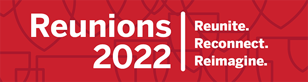 Reunions 2022 logo. Reunite. Reconnect. Reimagine.