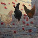 Chickens and Apples Original Little Oil Painting - Posted on Wednesday, January 7, 2015 by Heidi Malott