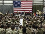 FILE - In this Dec. 24, 2017 file photo, Gen. Joseph Dunford, chairman of the Joint Chiefs of Staff speaks during a ceremony on Christmas Eve at Bagram Air Base, in Afghanistan. In 2001 the armies of the world united behind America and Bagram Air Base, barely an hours drive from the Afghan capital Kabul, was chosen as the epicenter of Operation Enduring Freedom, as the assault on the Taliban rulers was dubbed. It&#39;s now nearly 20 years later and the last US soldier is soon to depart the base. (AP Photo/Rahmat Gul, File)