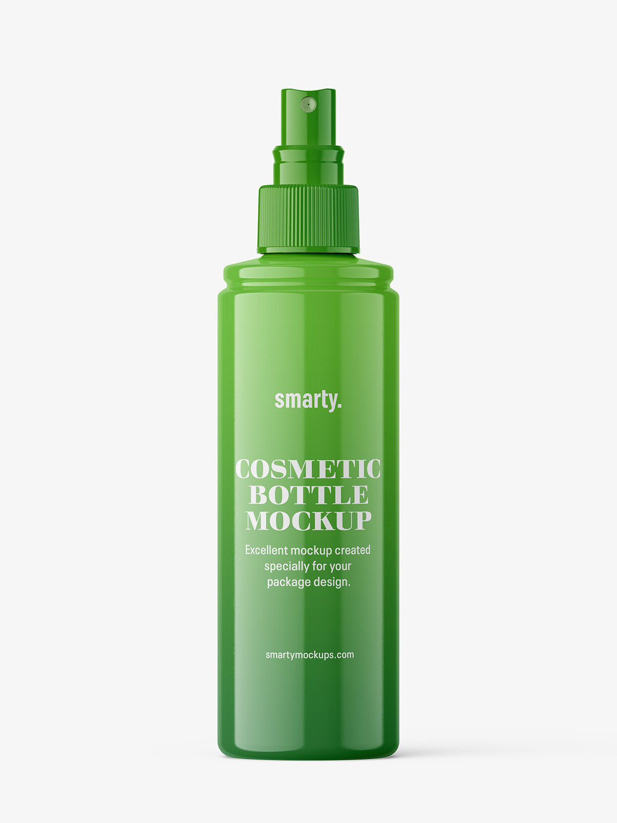 Free glossy bottle with spray cap mockup Smarty Mockups