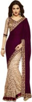 NJ Fabric Self Design Bollywood Velvet, Brasso Sari