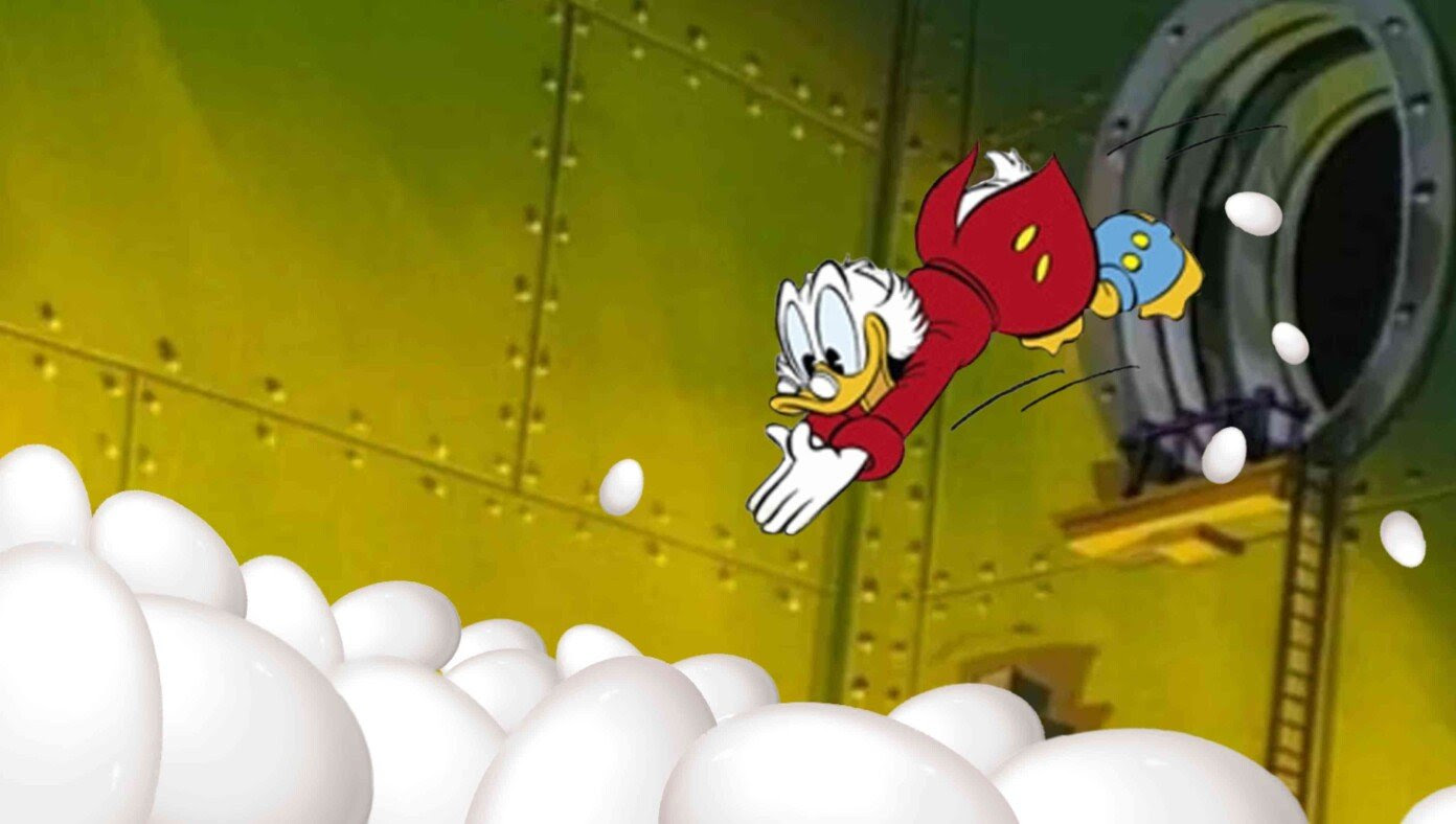 To Show Off His Wealth, Scrooge McDuck Will Now Dive Into Vault Of Eggs