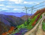 ORIGINAL PAINTING OF UTILITY LINES CUTTING THROUGH HOGG MOUNTAIN - Posted on Monday, February 9, 2015 by Sue Furrow