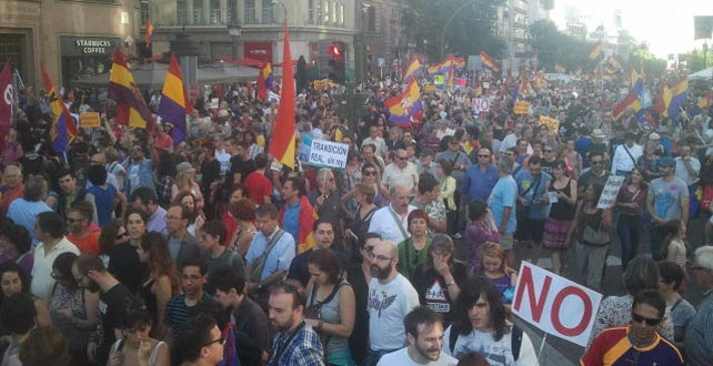 Imagen de la marcha que ha recorrido este sábado las principales calles del centro de Madrid.