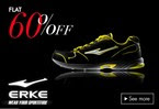 Flat 60% off on Erke Shoes