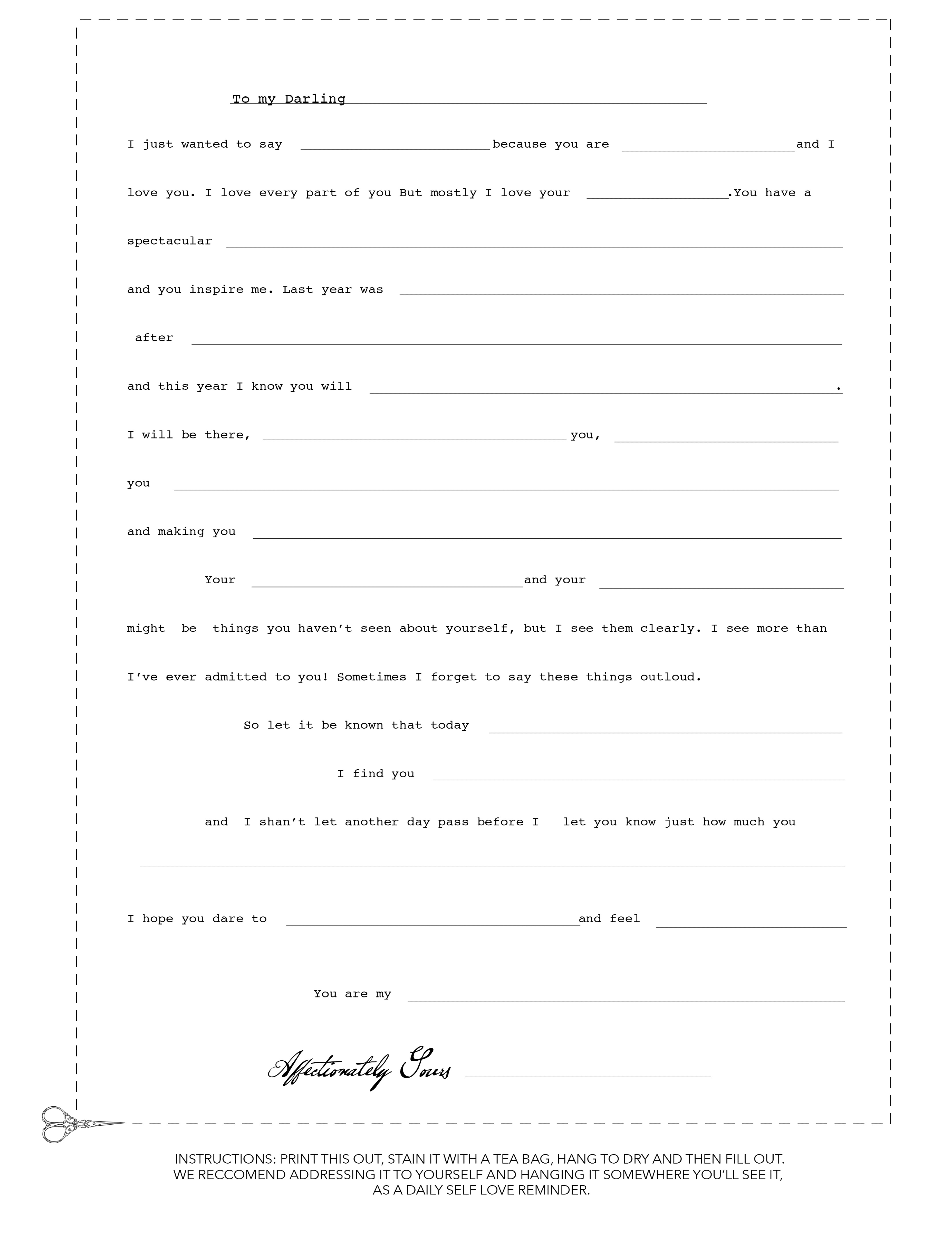 Love Letter Print out