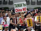 Tens of thousands of Taiwan supporters rally to denounce China in Taipei, Taiwan. (AP Photo/Wally Santana, File)
