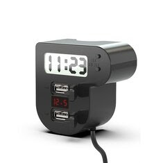 12V-24V 3.1A Waterproof USB Charger Voltmeter Clock