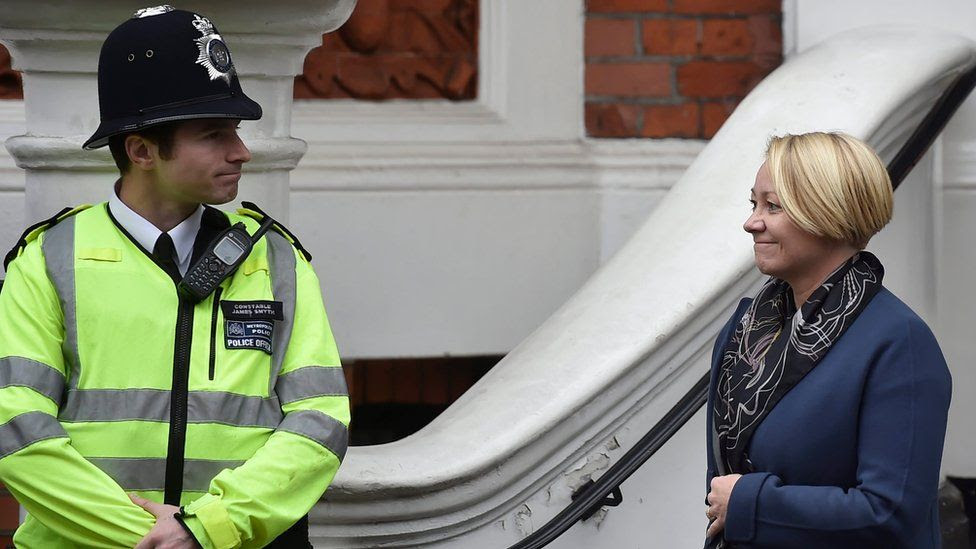 Swedish Chief prosecutor Ingrid Isgren leaves the Ecuadorian Embassy in London, Britain after interviewing Wikileaks founder Julian Assange on 15 November 2016