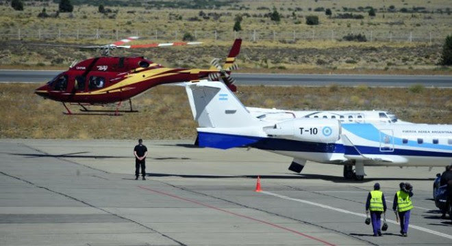 El helicóptero de Lewis y el Tango 10 que llevó a Macri hasta Bariloche