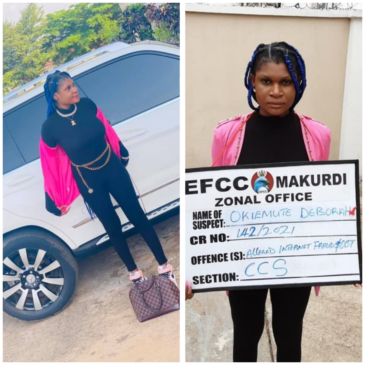 Nigerian lady arrested by EFCC for internet fraud shortly after welcoming new month with 
