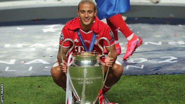 Thiago Alcantara helped Bayern Munich win last season's Champions League before moving to Liverpool